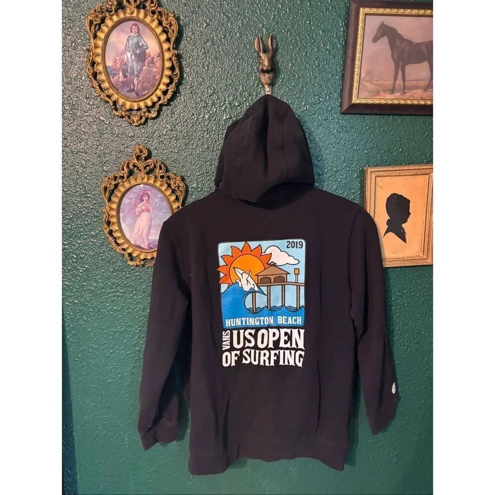VANS KIDS US SURFING OPEN 2019 BLACK ZIP UP JACKET SZ LARGE